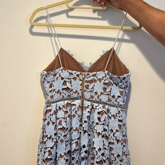 Self-Portrait Azalea Midi Dress in light blue, US 4, worn twice - Picture 7 of 9